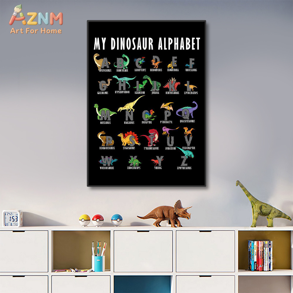 AZNM Dinozor Alfabe Tuval Duva - Background For Kids Education incelemesi ve fiyatı