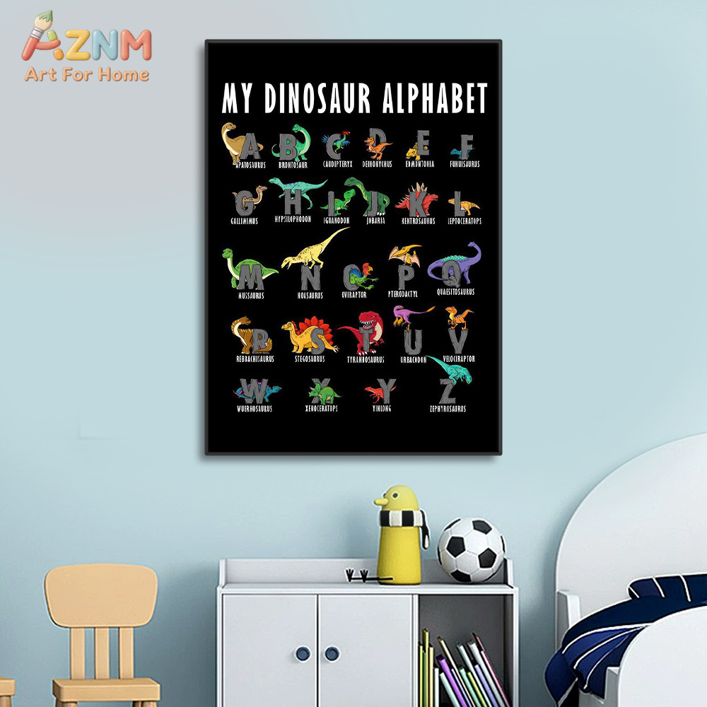AZNM Dinozor Alfabe Tuval Duva - Background For Kids Education incelemesi ve fiyatı
